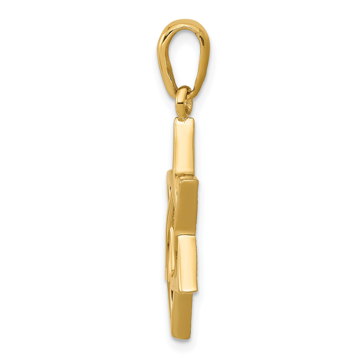 14k Yellow Gold Star of David Pendant, 33 x 20 mm, view 2