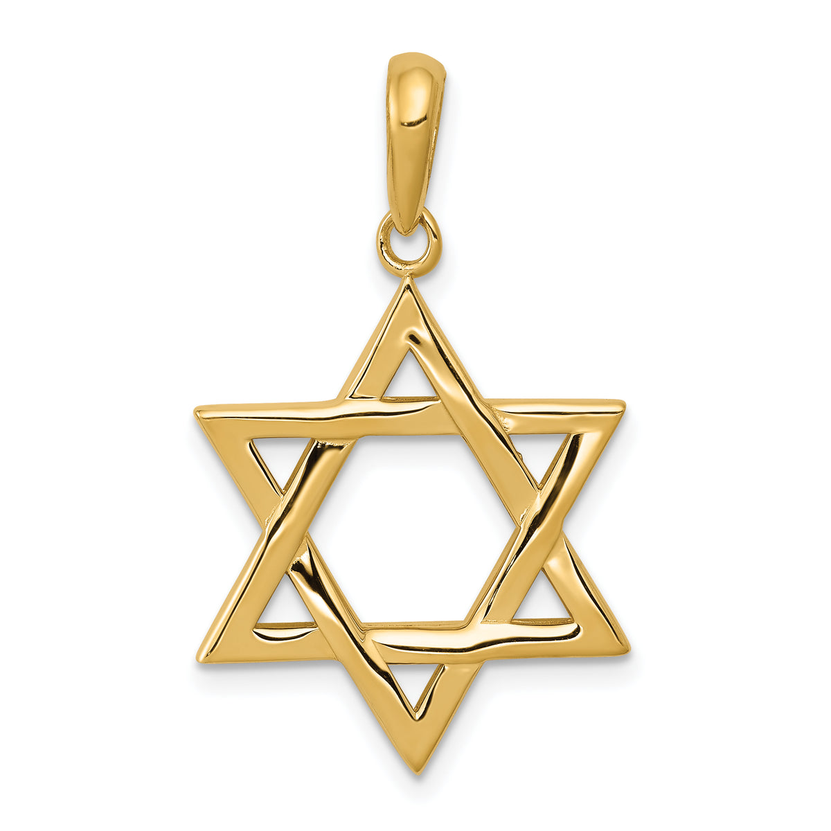 14k Yellow Gold Star of David Pendant, 33 x 20 mm