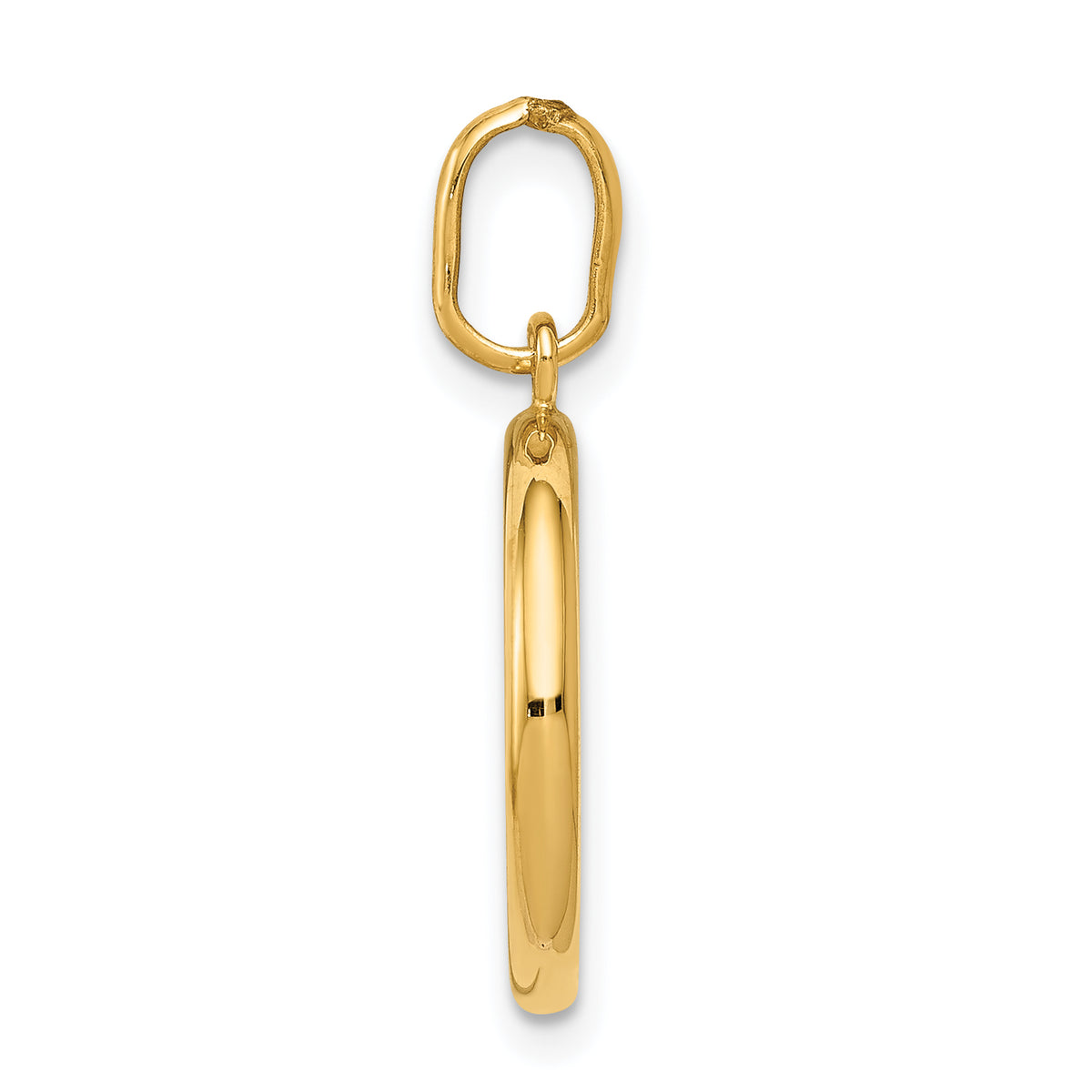 14k Yellow Gold Polished And Satin Solid St Christopher Medal Round Pendant, view 2