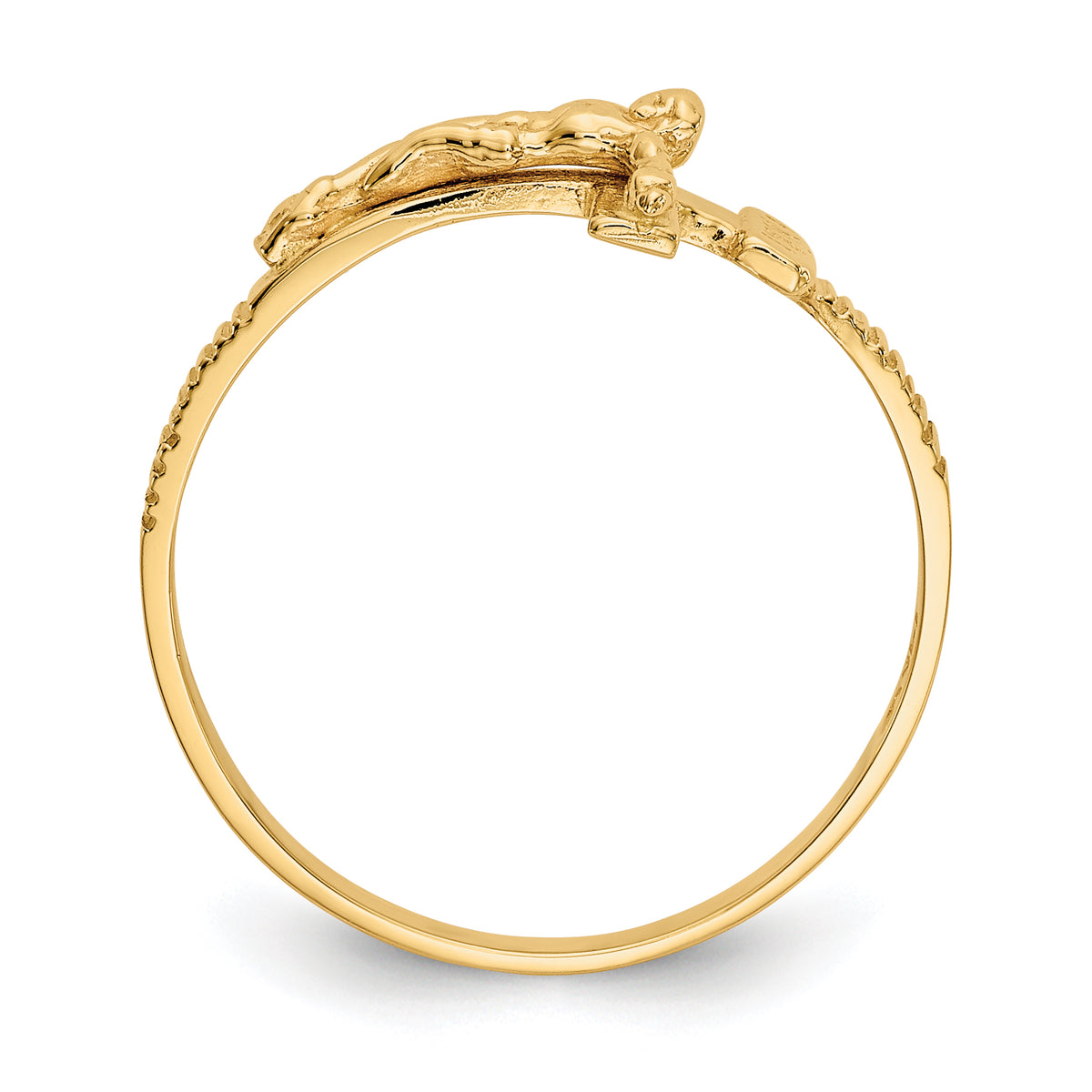 Gold Polished Religious Ring - 14k Yellow Gold