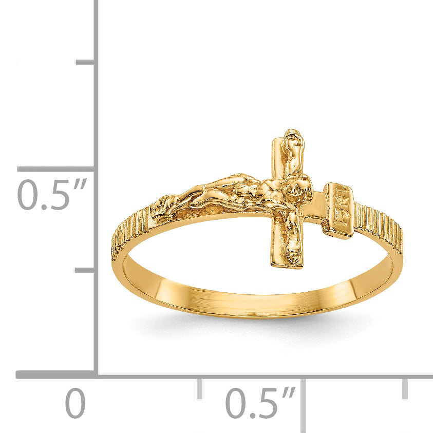 Gold Polished Religious Ring - 14k Yellow Gold