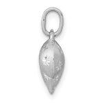 14k White Gold Satin Diamond-cut 3D Puffed Heart Pendant