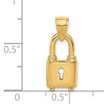 14K Polished Padlock Charm