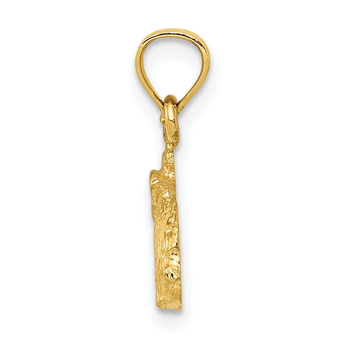 14k Yellow Gold Polished Rabbit Pendant, view 2