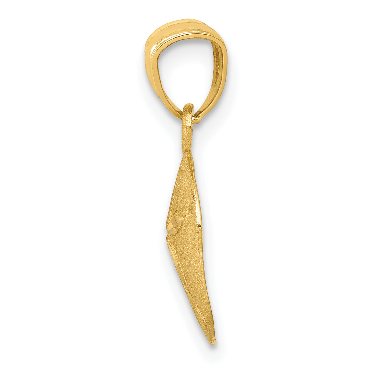 14k Yellow Gold Satin Diamond-cut Sand Dollar Pendant, view 2