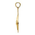 Gold Polished Compass Pendant - 20.1 x 26.15 mm