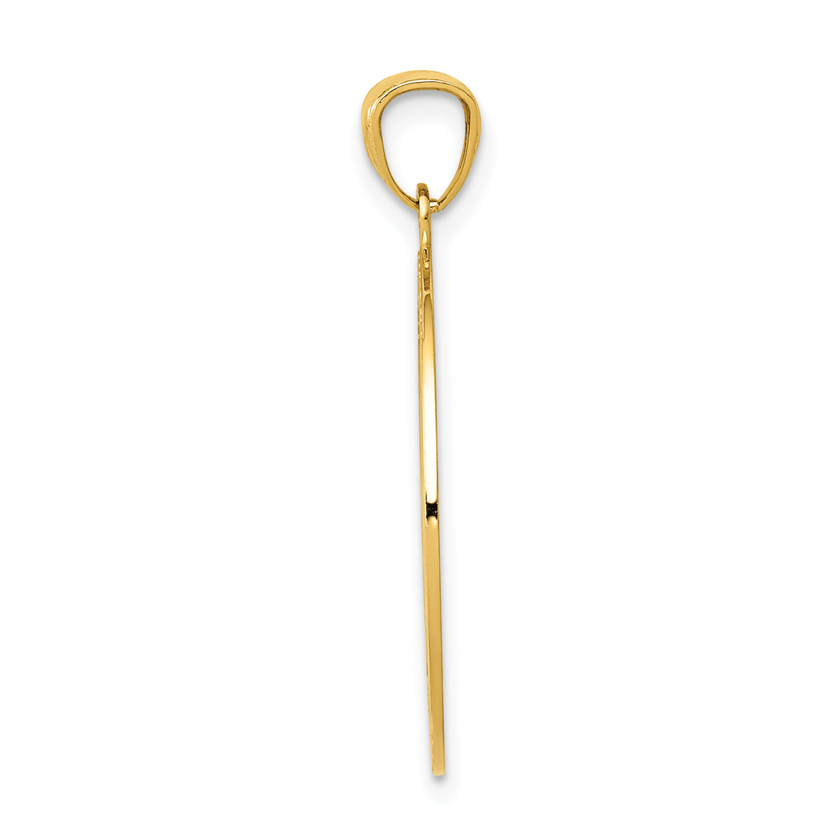 14k Yellow Gold Satin / Polished I Would Be Lost Without You Compass Pendant, view 2
