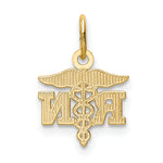 14k Diamond-cut Polished RN Registered Nurse Pendant
