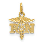14k Diamond-cut Polished RN Registered Nurse Pendant