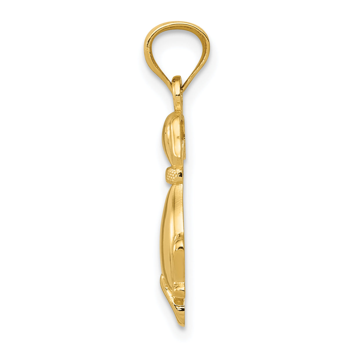 14k Yellow Gold Polished Sitting Dog Back Pendant, view 2