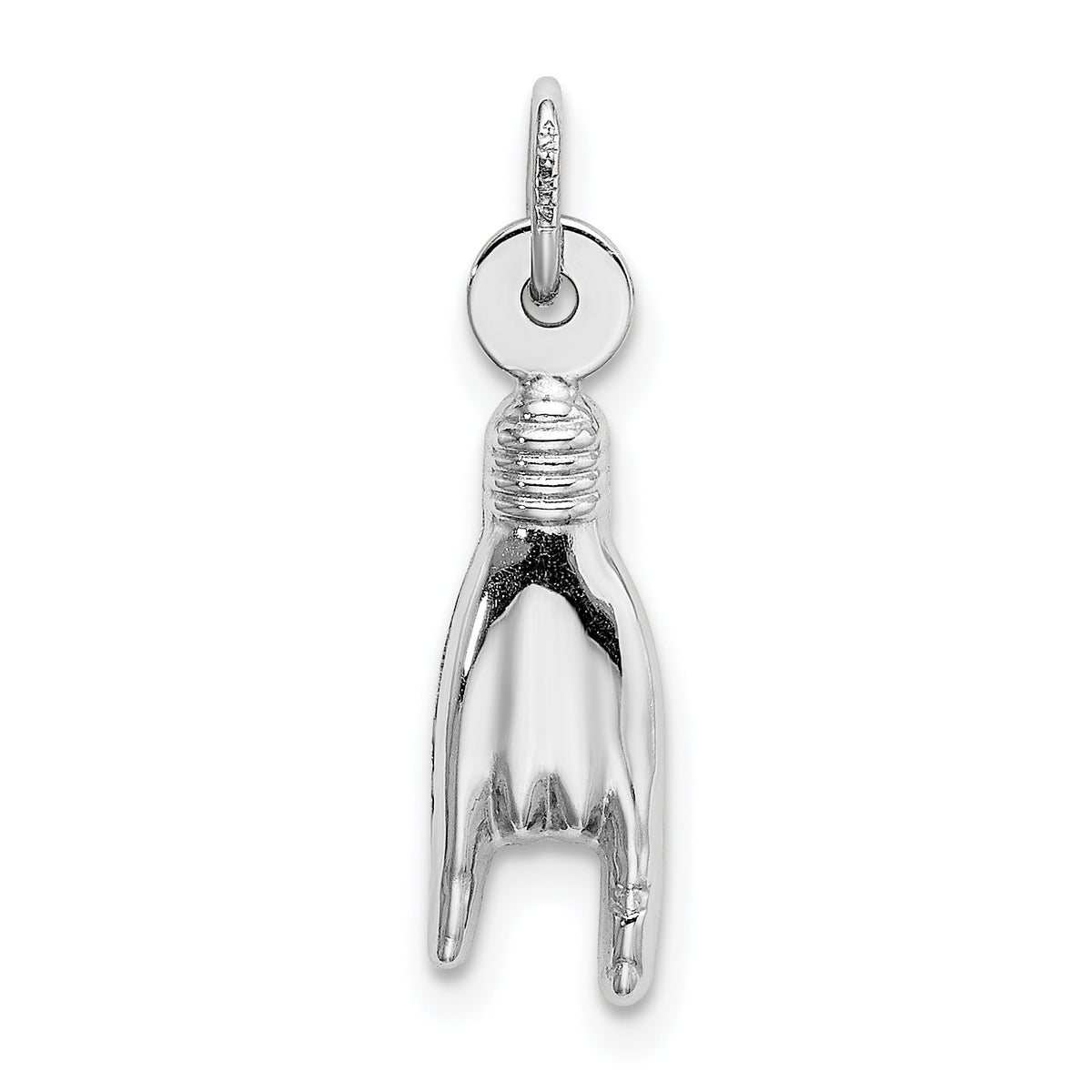 Gold Polished Sign Language Pendant - 14k White Gold