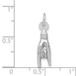 Gold Polished Sign Language Pendant - 14k White Gold