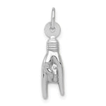 Gold Polished Sign Language Pendant - 14k White Gold