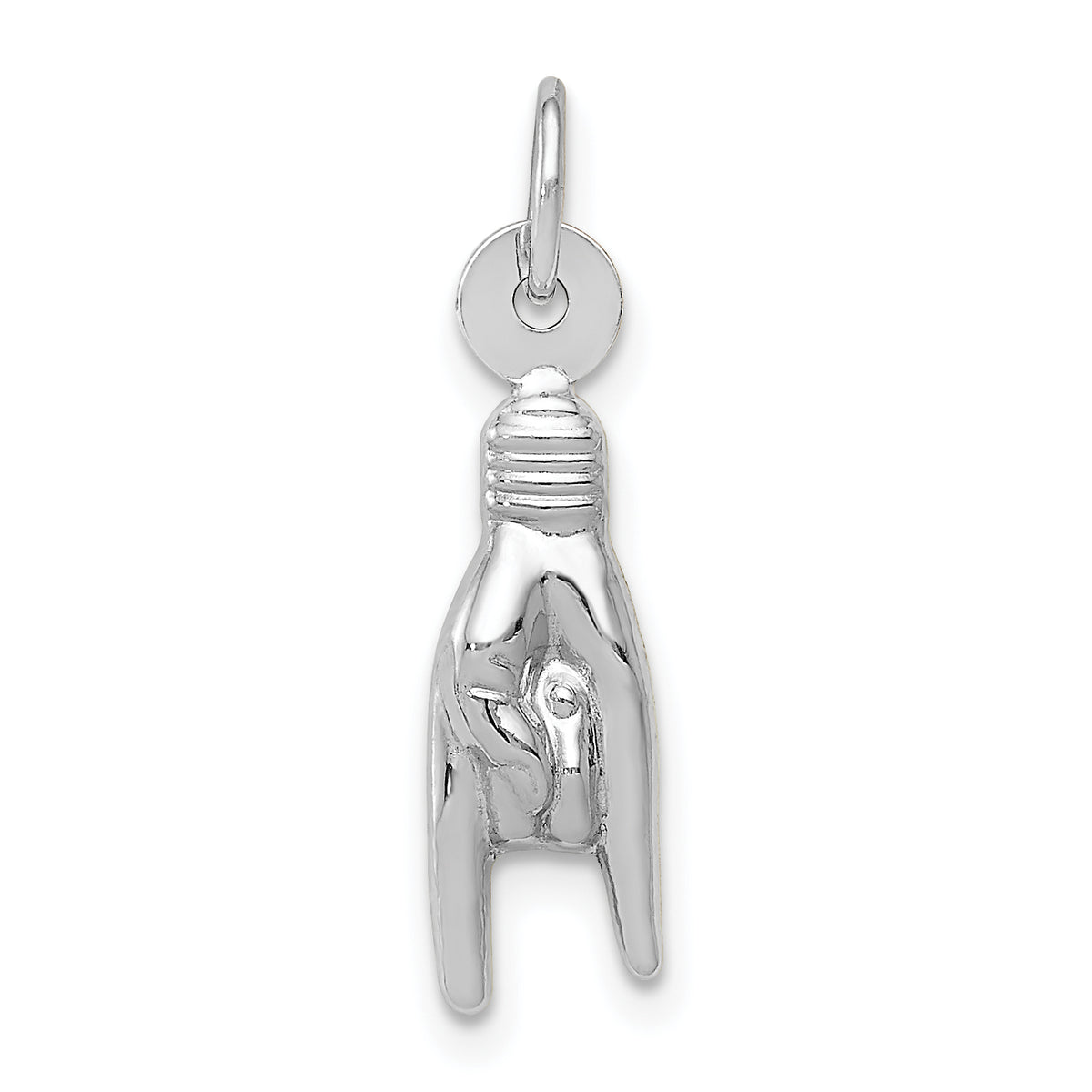 Gold Polished Sign Language Pendant - 14k White Gold