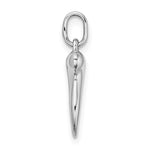 Gold Polished Italian Horn Pendant - 14k White Gold / 5 x 14.5 mm