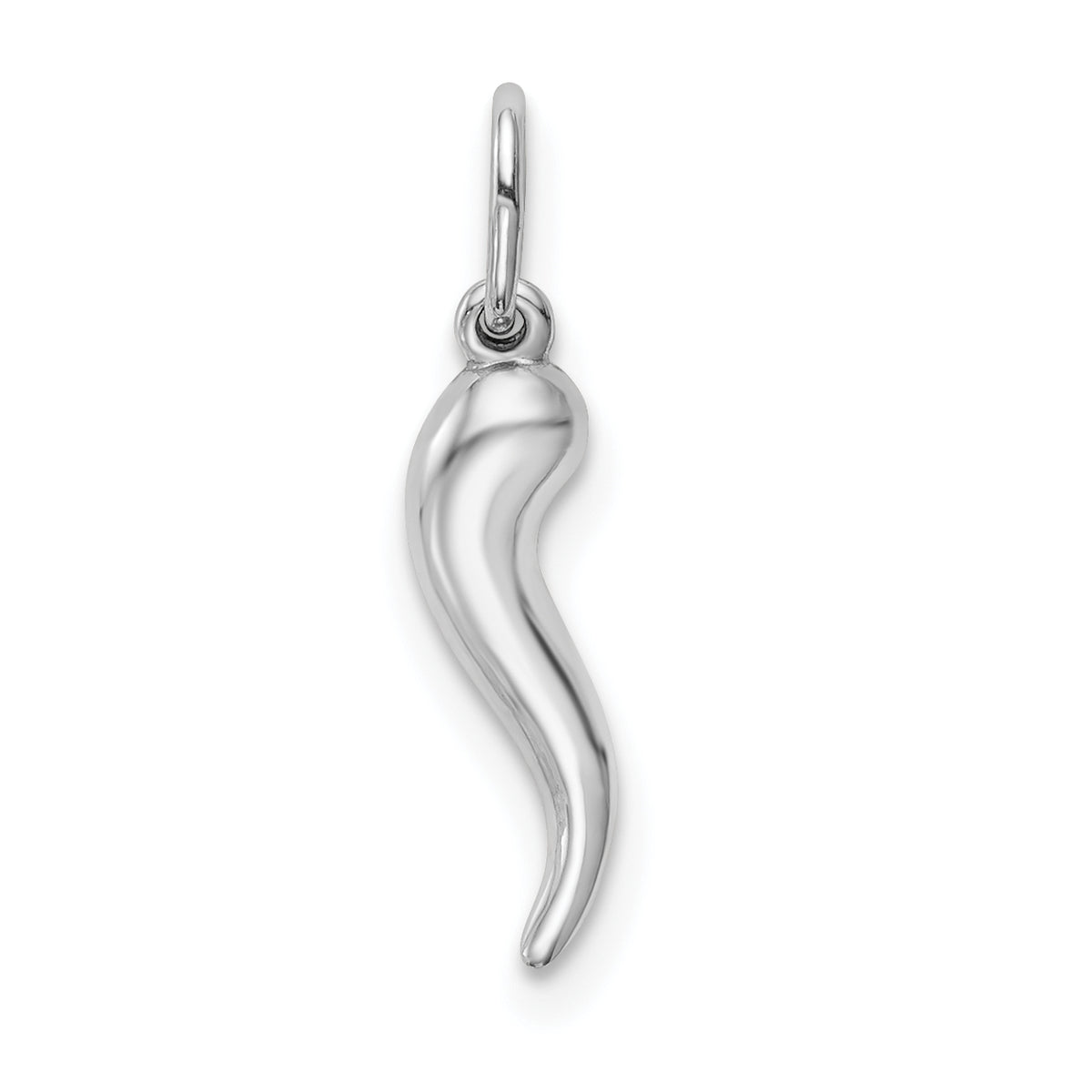 Gold Polished Italian Horn Pendant - 14k White Gold / 5 x 14.5 mm