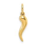 Gold Polished Italian Horn Pendant - 14k Yellow Gold / 5 x 14.5 mm