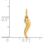 Gold Polished Italian Horn Pendant - 14k Yellow Gold / 5 x 14.5 mm
