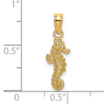 Gold Polished Seahorse Pendant - 14k Yellow Gold / 6.5 x 16.5 mm