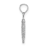 Gold Polished Seahorse Pendant - 14k White Gold / 6.5 x 16.5 mm