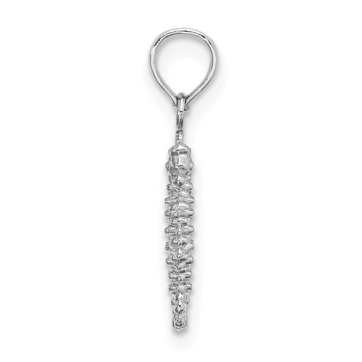 Gold Polished Seahorse Pendant - 14k White Gold / 6.5 x 16.5 mm