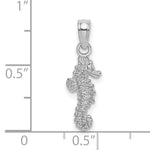 Gold Polished Seahorse Pendant - 14k White Gold / 6.5 x 16.5 mm