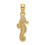 Gold Polished Seahorse Pendant - 14k Yellow Gold / 6.5 x 16.5 mm