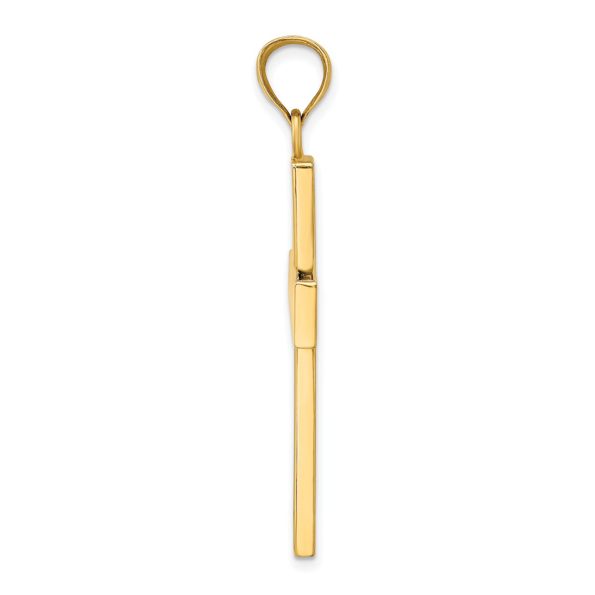 Gold Polished Latin Pendant - 14k Yellow Gold / 23 x 34.8 mm / 42.8x23mm