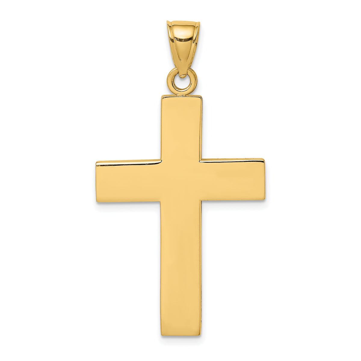 Gold Polished Latin Pendant - 14k Yellow Gold / 23 x 34.8 mm / 42.8x23mm