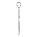 Gold Polished Latin Pendant - 14k White Gold / 23 x 34.8 mm / 42.8x23mm