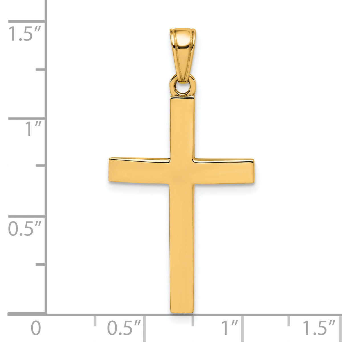 Gold Polished Latin Pendant - 14k Yellow Gold / 17.5 x 29 mm / 18x17.5mm