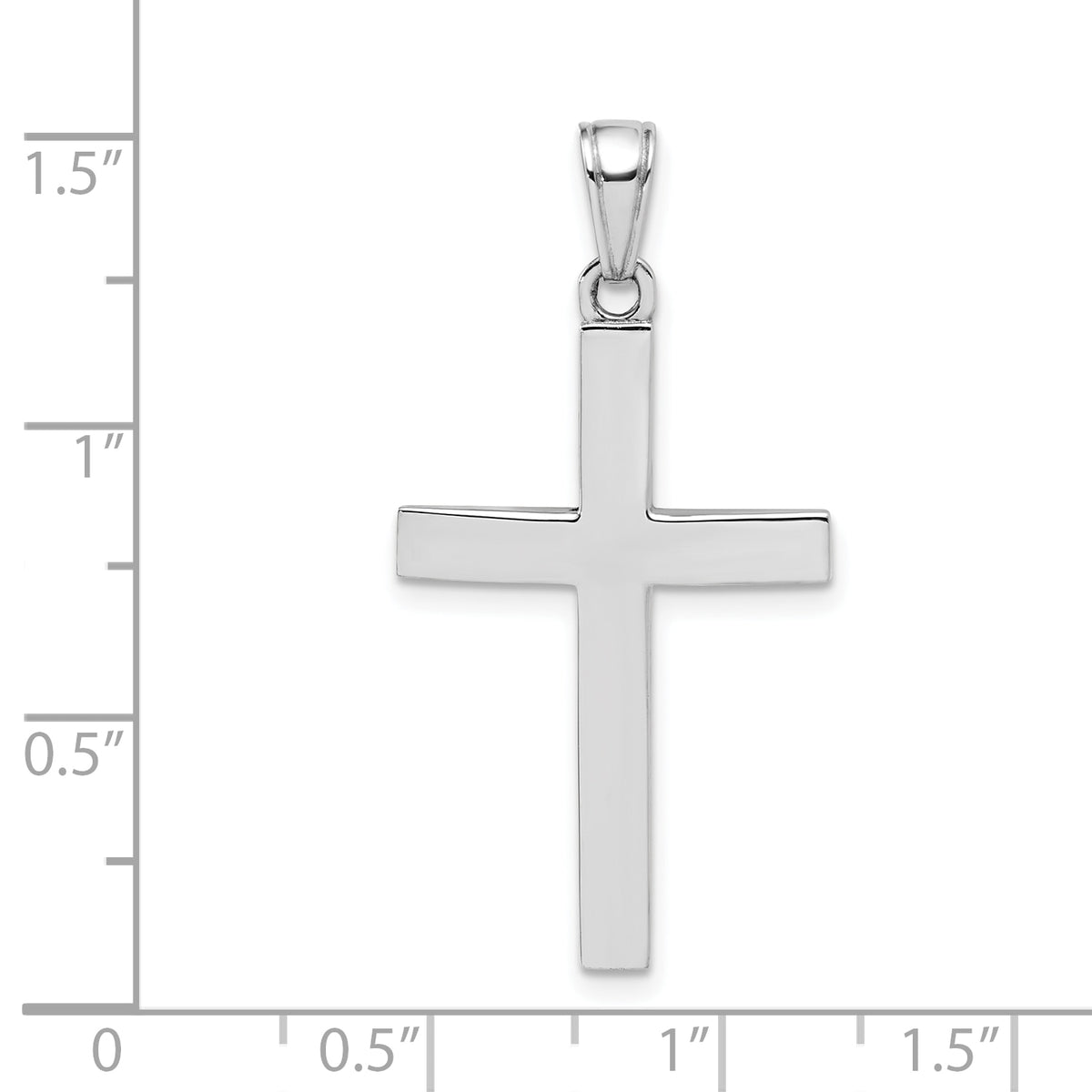 Gold Polished Latin Pendant - 14k White Gold / 17.5 x 29 mm / 36x17.5mm