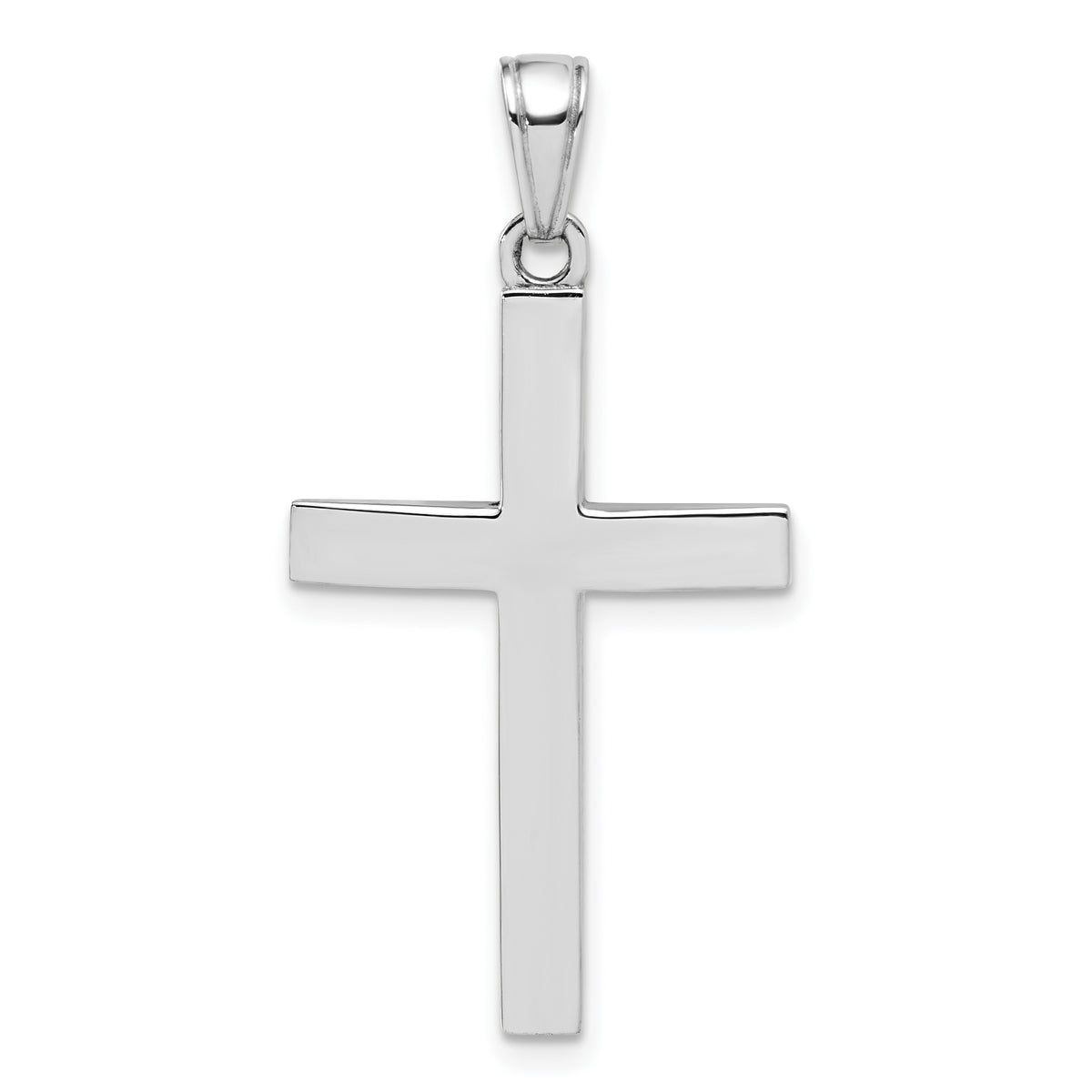 Gold Polished Latin Pendant - 14k White Gold / 17.5 x 29 mm / 36x17.5mm