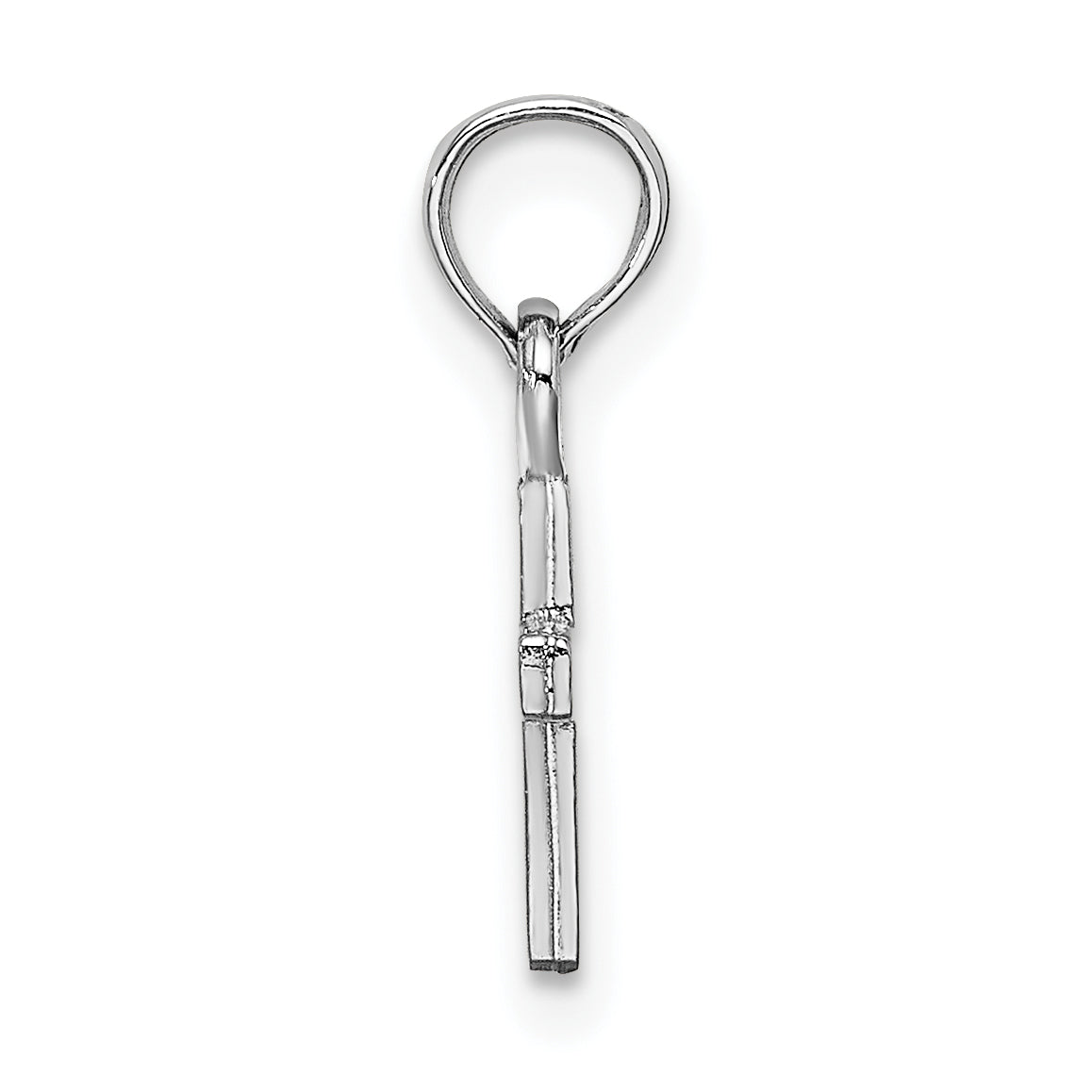Gold Polished Latin Pendant - 14k White Gold / 5.8 x 12.3 mm / 17.3x5.8mm