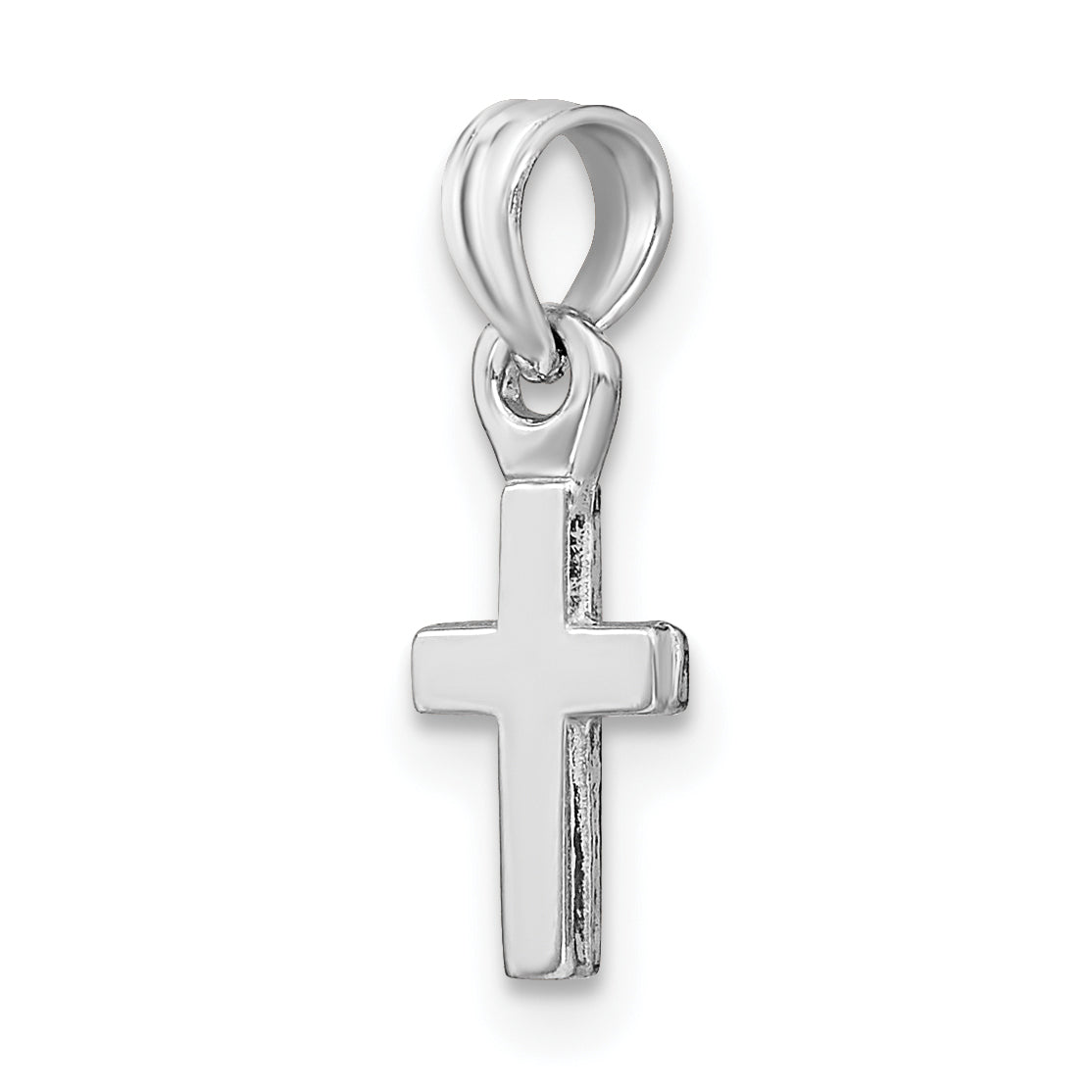 Gold Polished Latin Pendant - 14k White Gold / 5.8 x 12.3 mm / 17.3x5.8mm