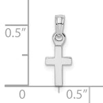 Gold Polished Latin Pendant - 14k White Gold / 5.8 x 12.3 mm / 17.3x5.8mm