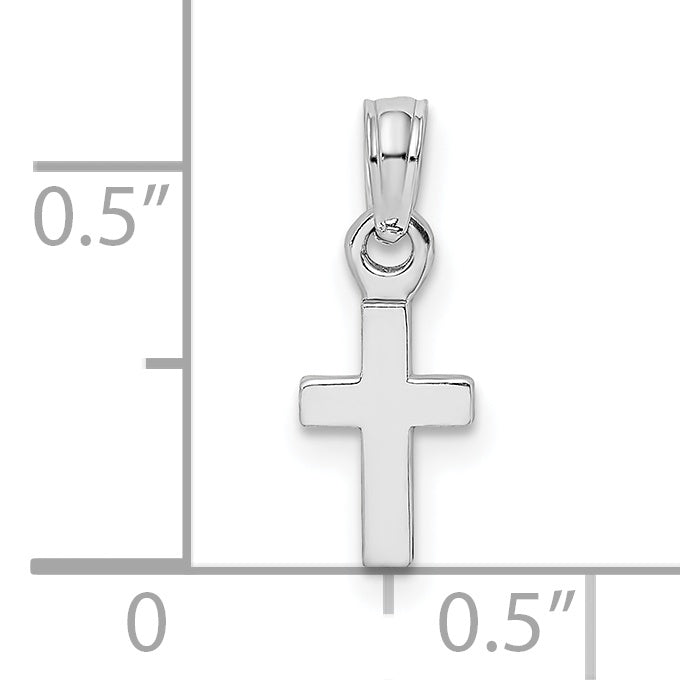 Gold Polished Latin Pendant - 14k White Gold / 5.8 x 12.3 mm / 17.3x5.8mm