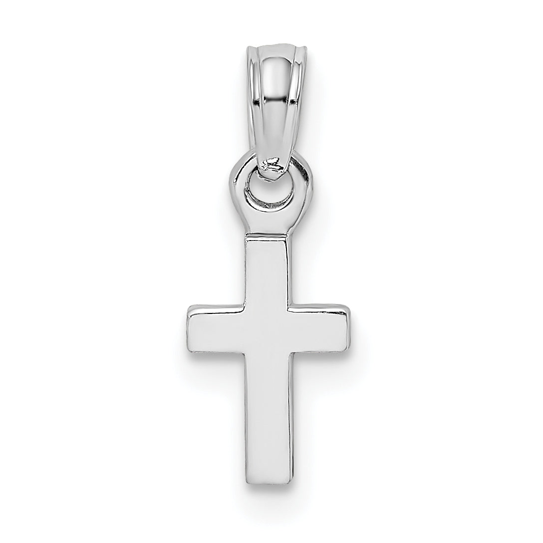 Gold Polished Latin Pendant - 14k White Gold / 5.8 x 12.3 mm / 17.3x5.8mm