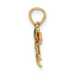 14K Small Enameled Blue and Red Butterfly Charm - 17 x 11 mm