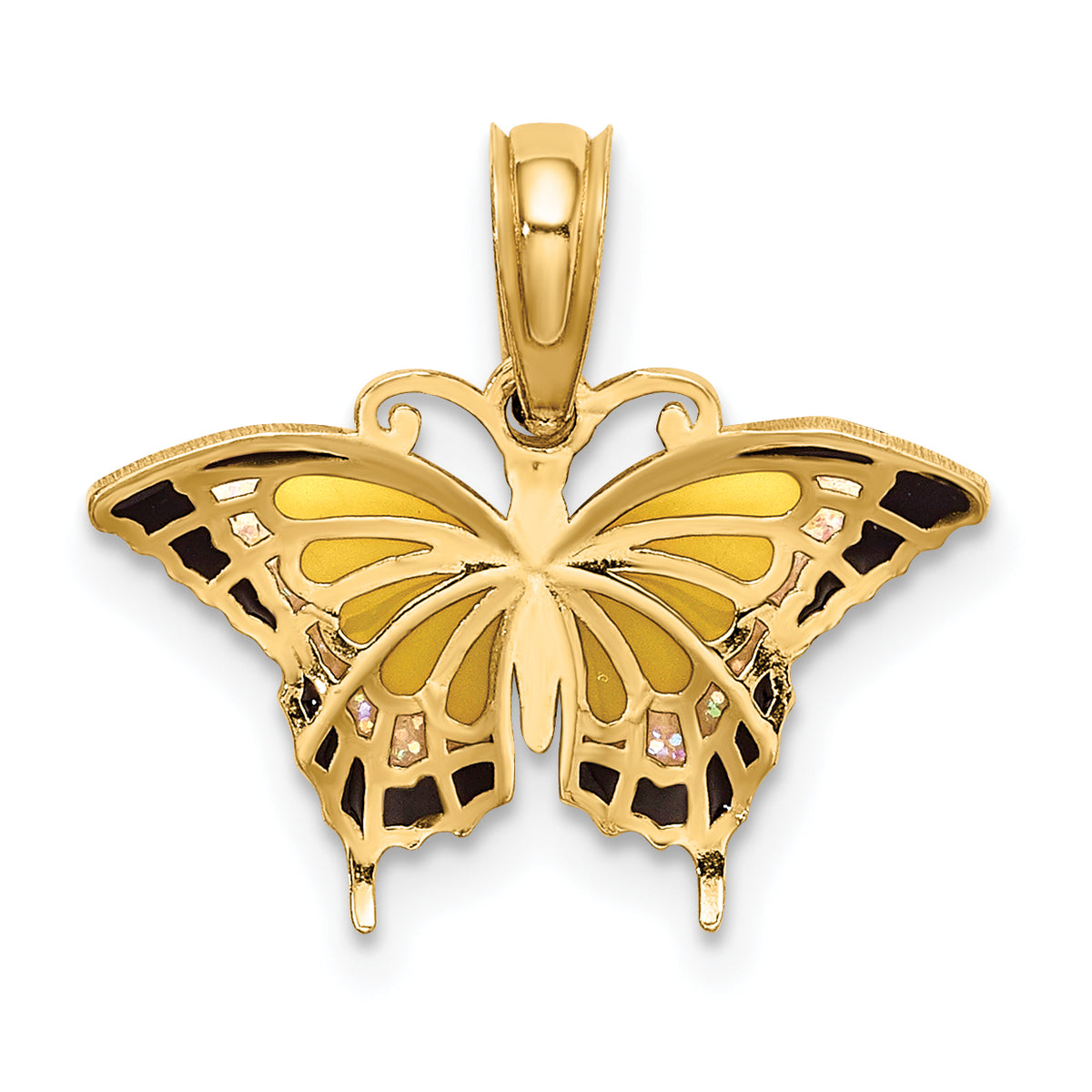 Gold Polished Butterfly Pendant - 17 x 11 mm