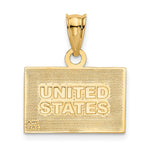 14k Yellow Gold Enameled United States Flag Pendant, view 3