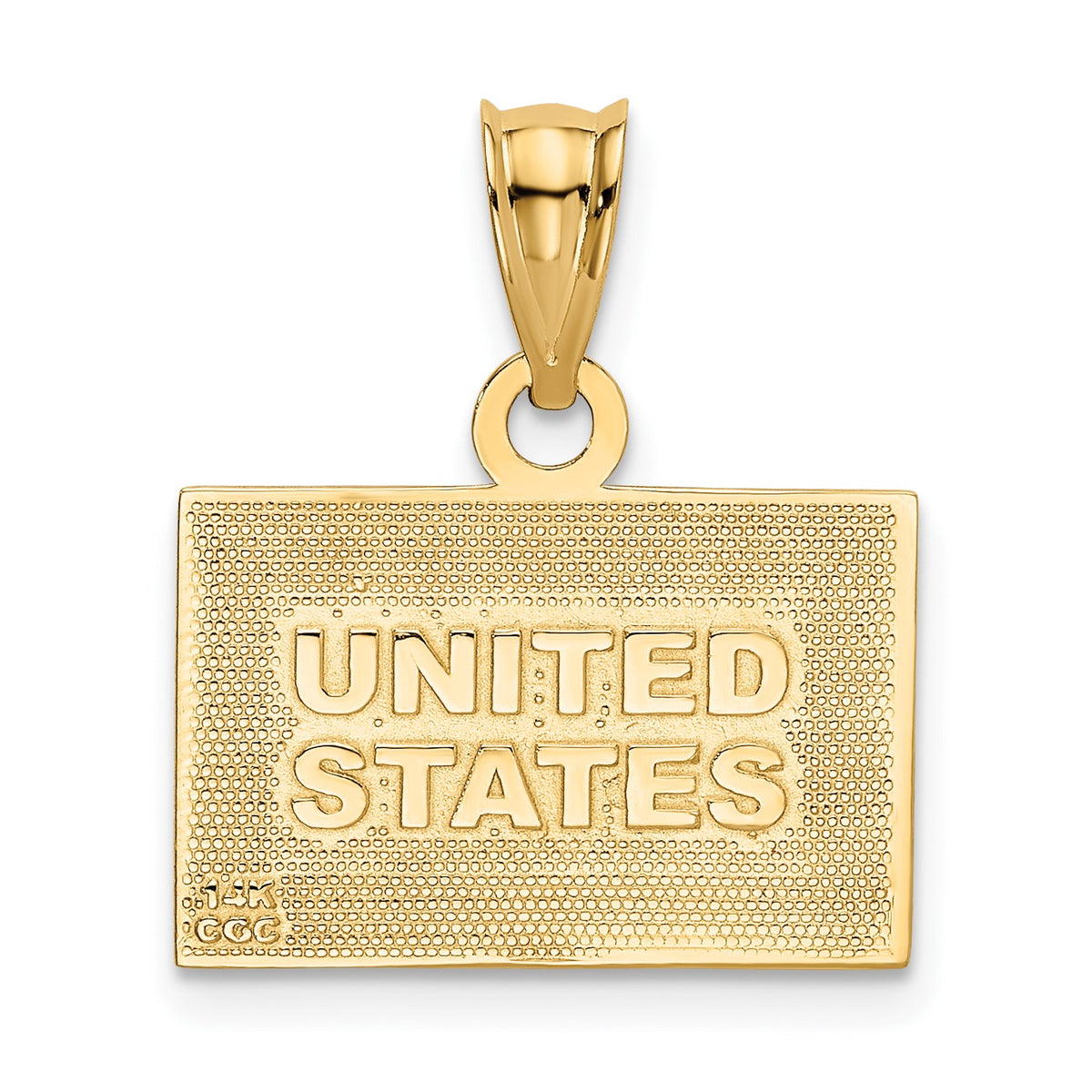 14k Yellow Gold Enameled United States Flag Pendant, view 3