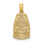 14K Small 90 MILES TO CUBA KEY WEST FL Charm