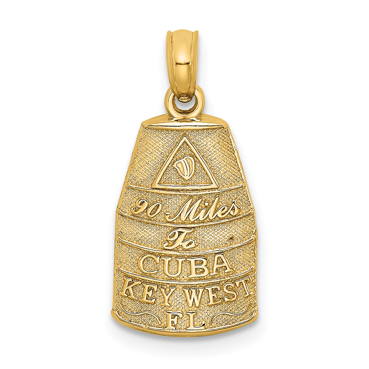 14k Yellow Gold Small 90 Miles To Cuba Key West FL Charm