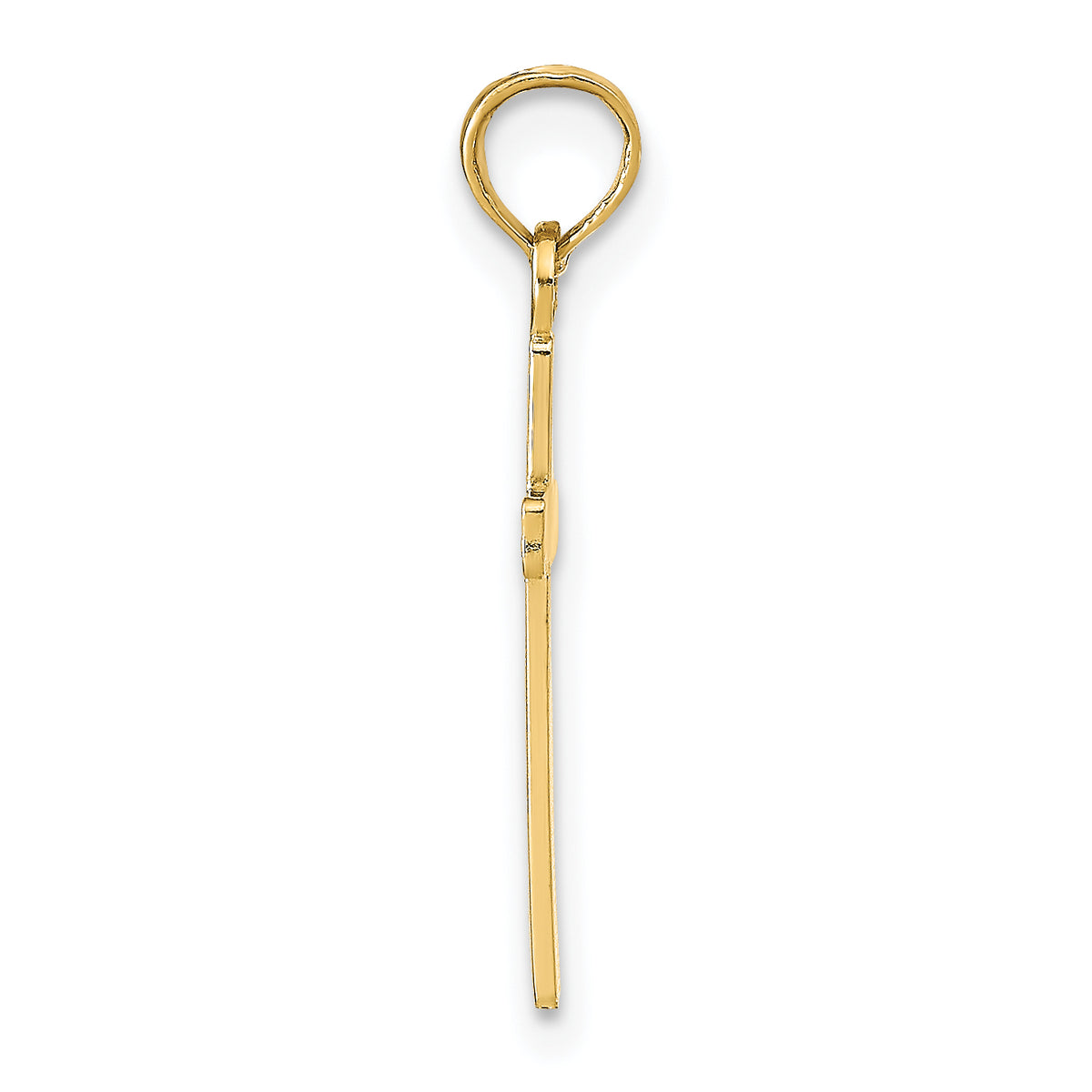 Gold Polished Latin Pendant - 14k Yellow Gold / 10 x 19.25 mm / 23.2x10mm