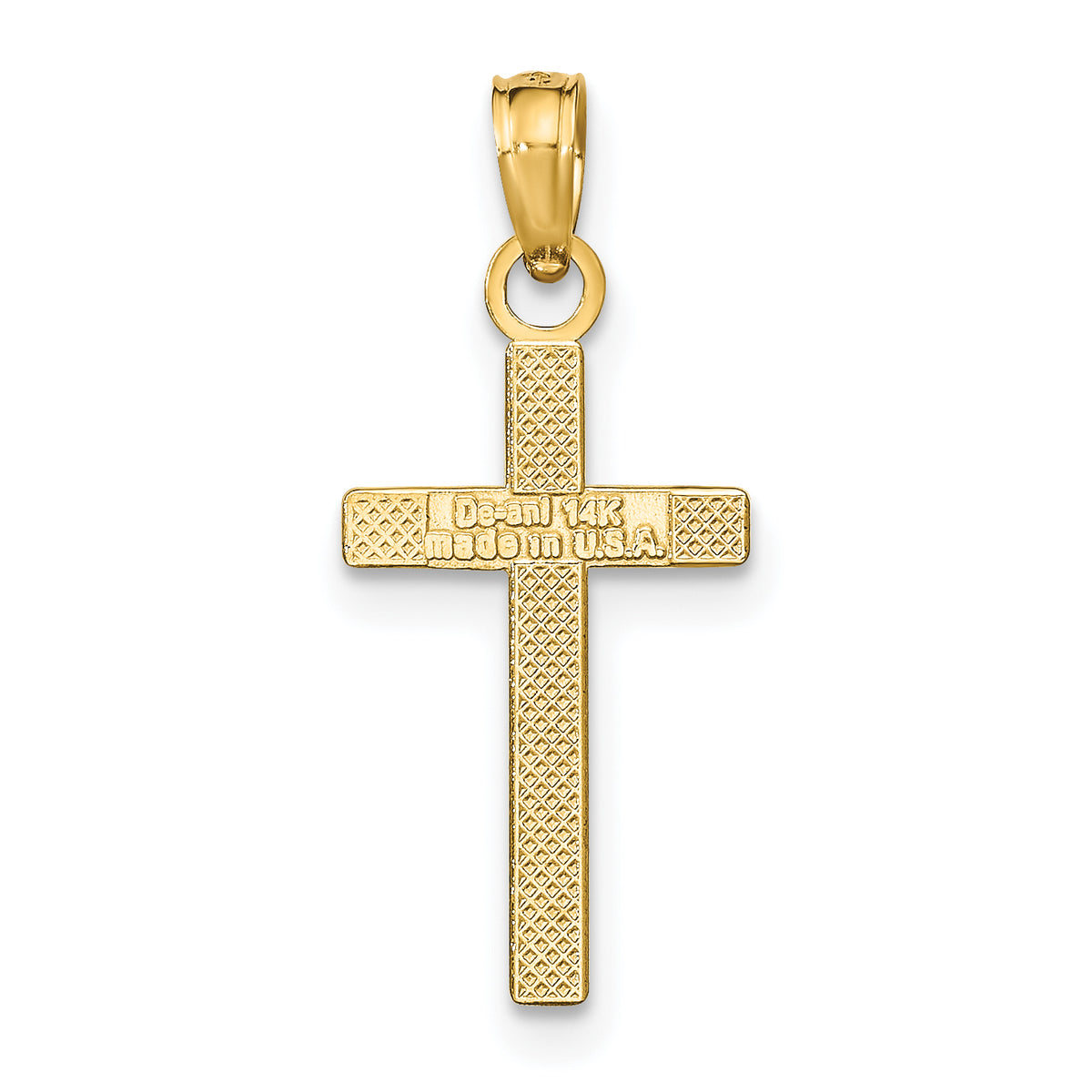 Gold Polished Latin Pendant - 14k Yellow Gold / 10 x 19.25 mm / 23.2x10mm