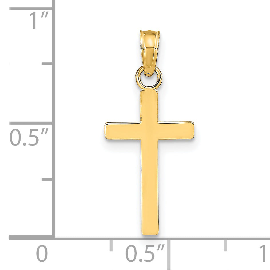 Gold Polished Latin Pendant - 14k Yellow Gold / 10 x 19.25 mm / 23.2x10mm