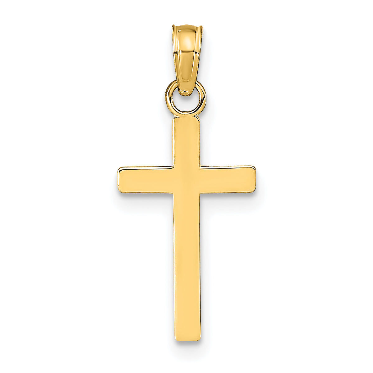 Gold Polished Latin Pendant - 14k Yellow Gold / 10 x 19.25 mm / 23.2x10mm