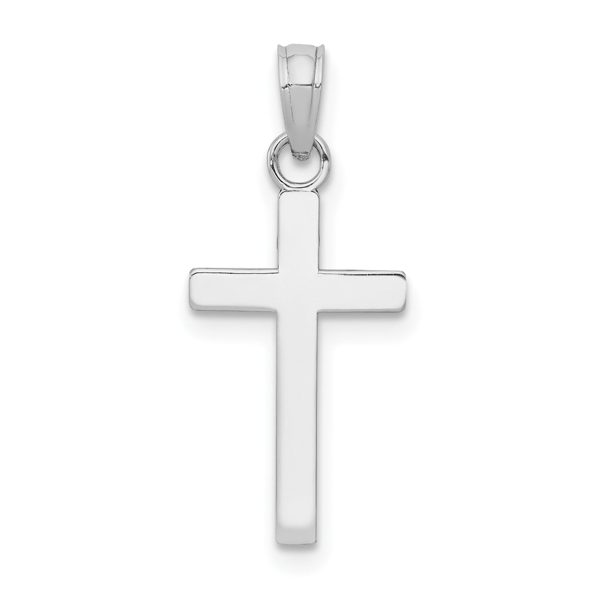 Gold Polished Latin Pendant - 14k White Gold / 10 x 19.25 mm / 23.2x10mm