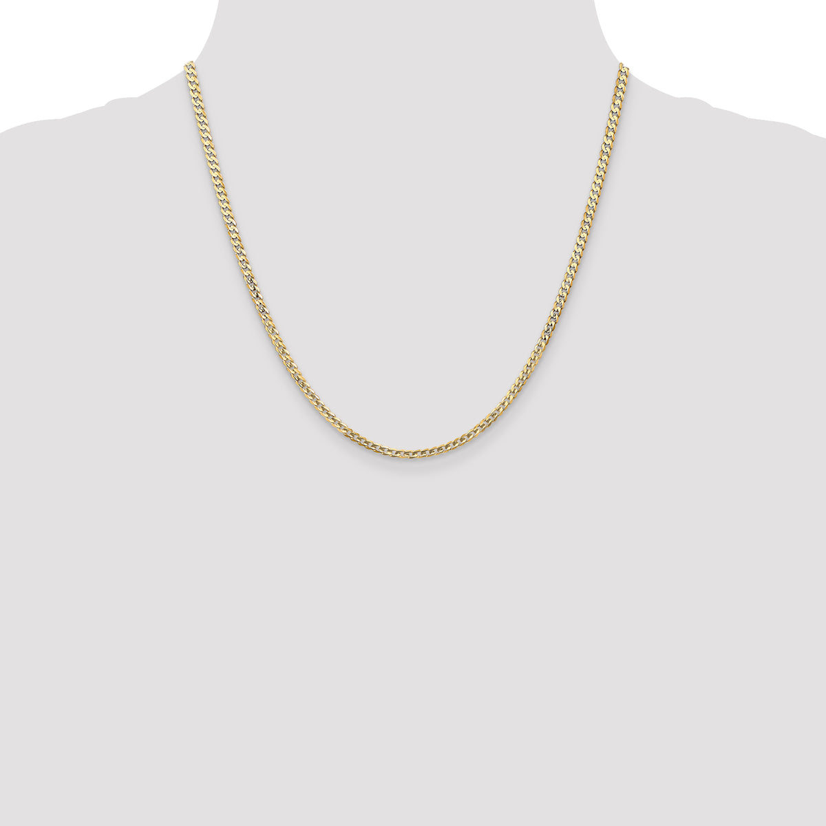 Gold (10K & 14K) Open Concave Curb Chain - 14k Yellow Gold / 20 in / 3 mm